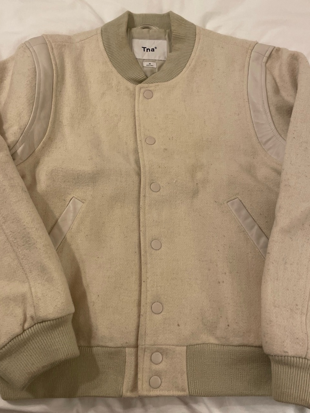 Aritzia Cream Bomber Jacket